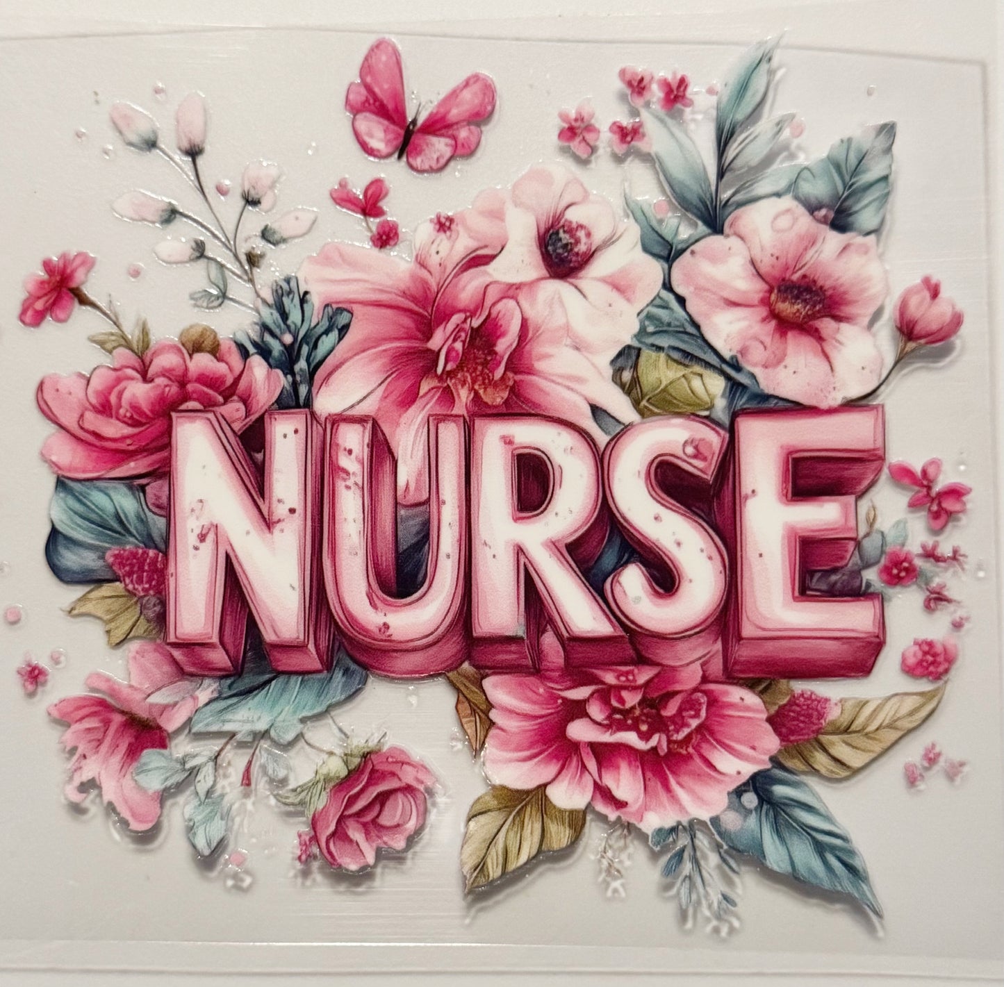 Floral Nurse - UVDTF Decal - 16oz