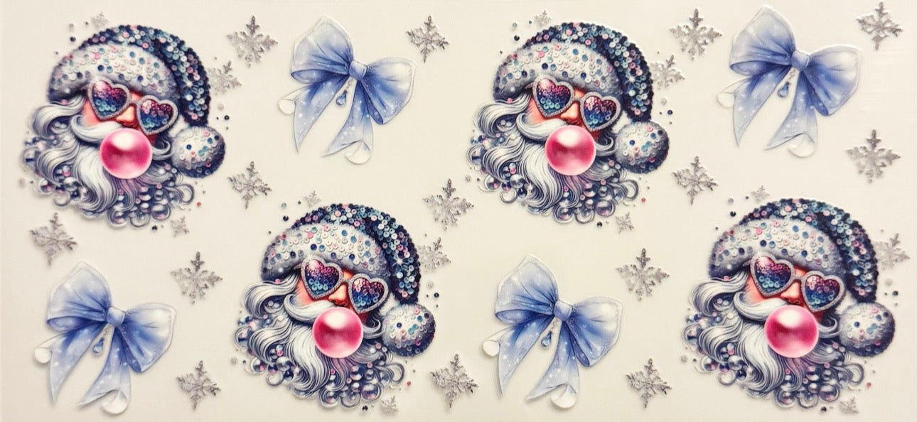 Glitzy Blue Santa - UVDTF 16oz Wrap