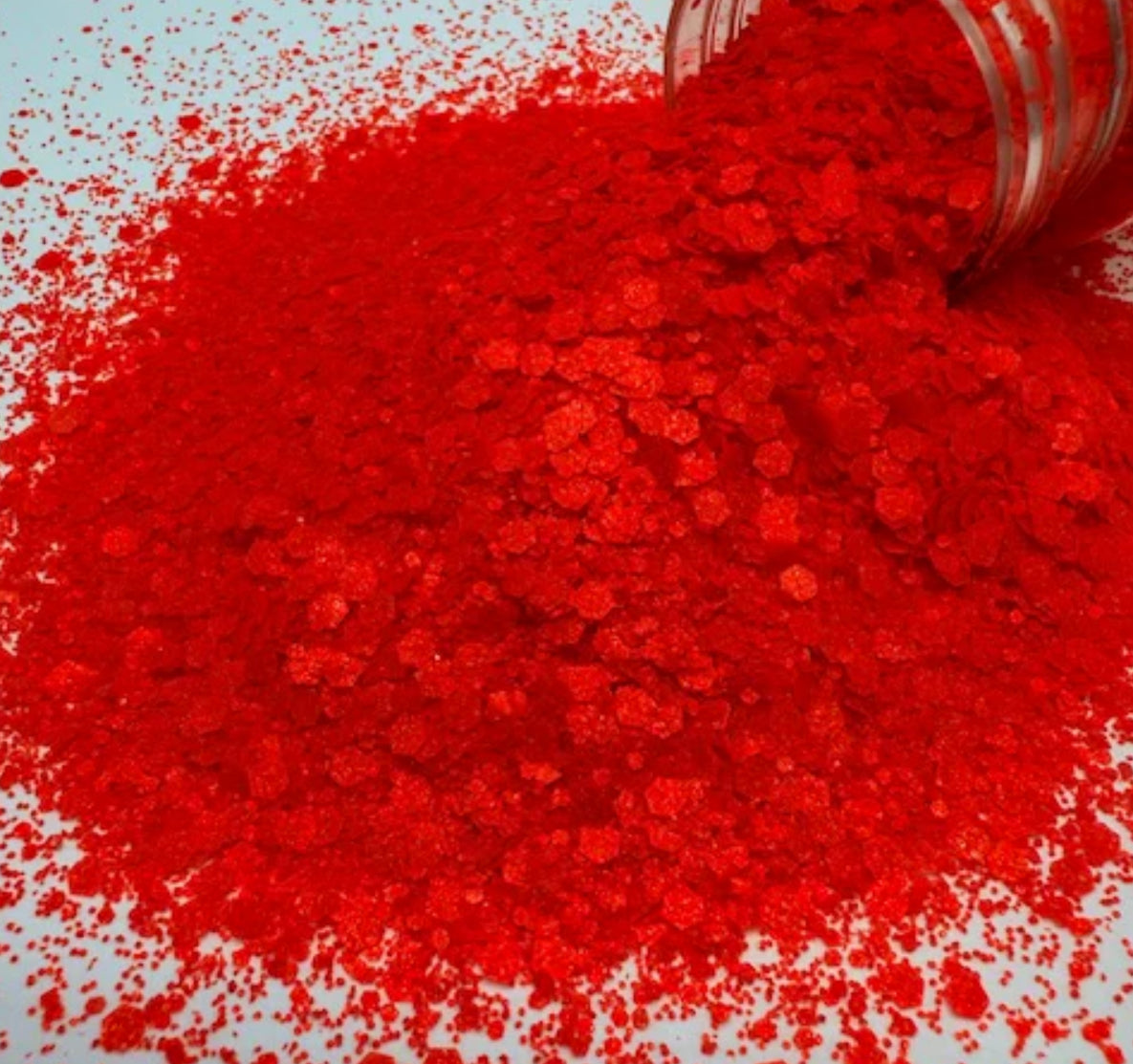 Flower Child- Hot Coral Pearl Shimmer Chunky Mixed Glitter