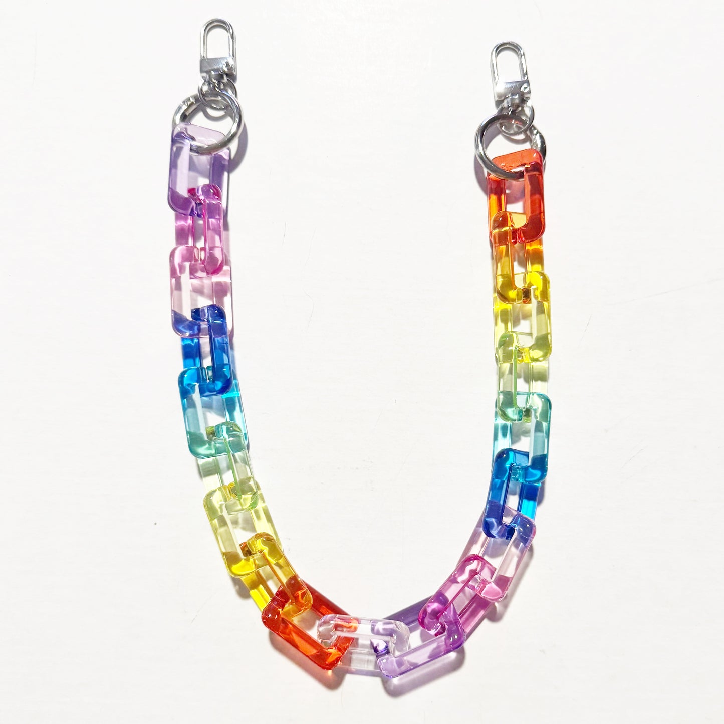 Rainbow Square Link Bag Chain