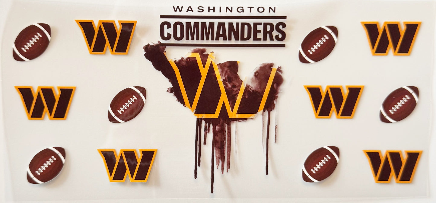 Washington Commanders - Drip - UVDTF 16oz Wrap