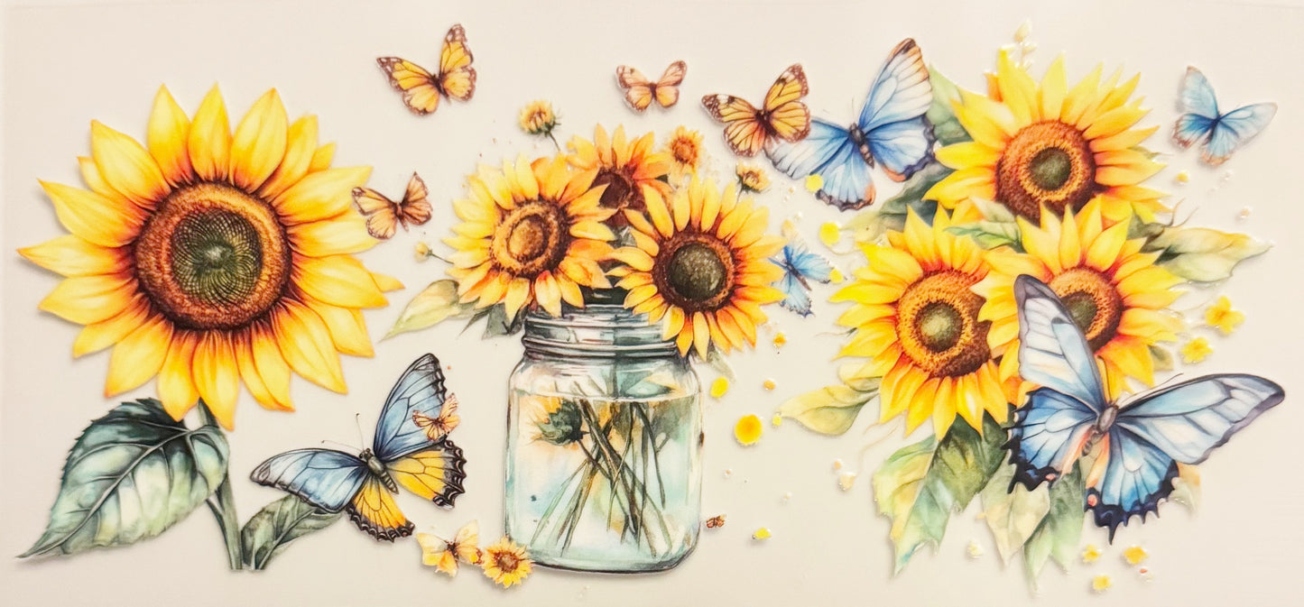 Sunflowers and Butterflies - UVDTF 16oz Wrap