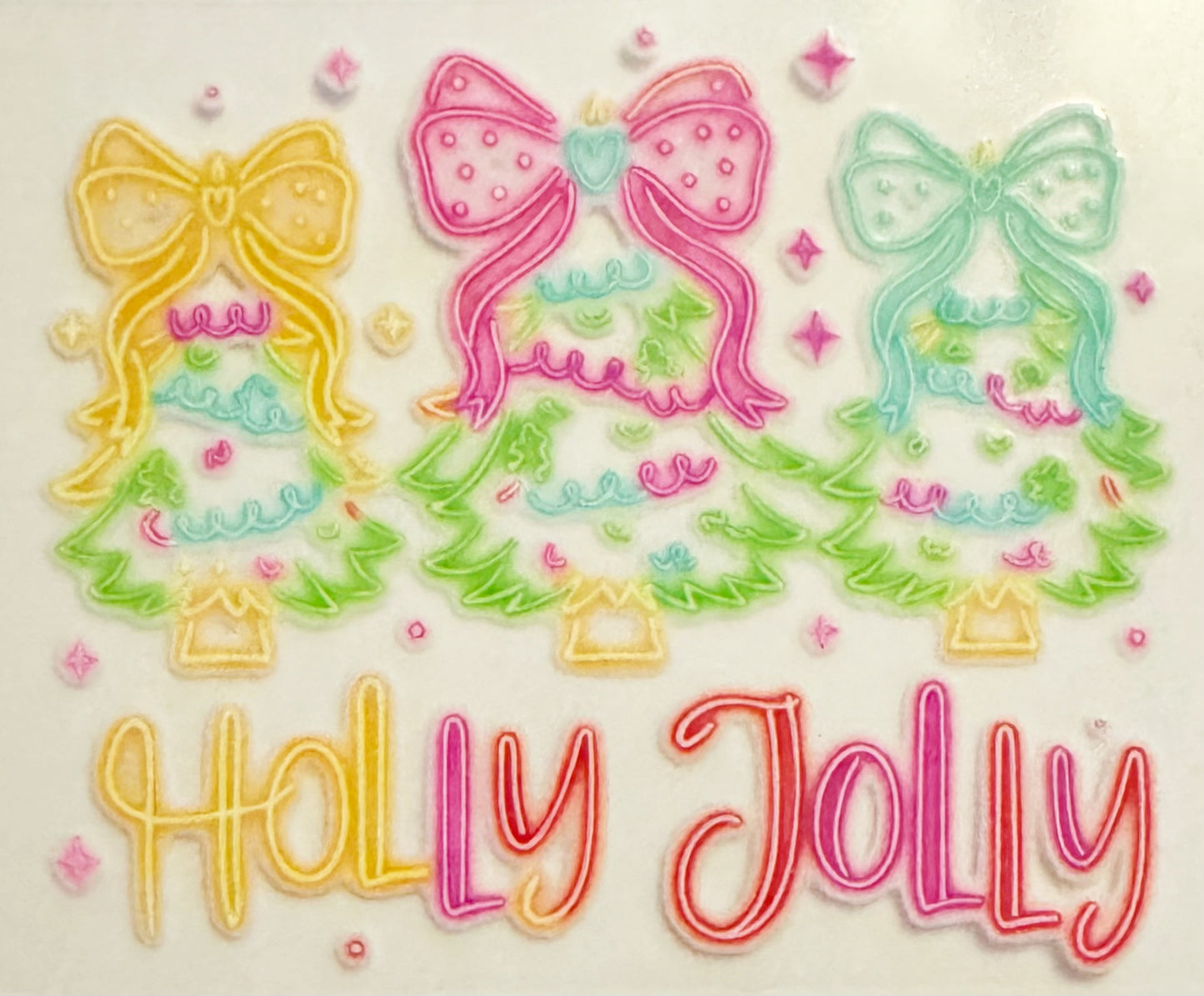 Neon Holly Jolly - UVDTF Decal