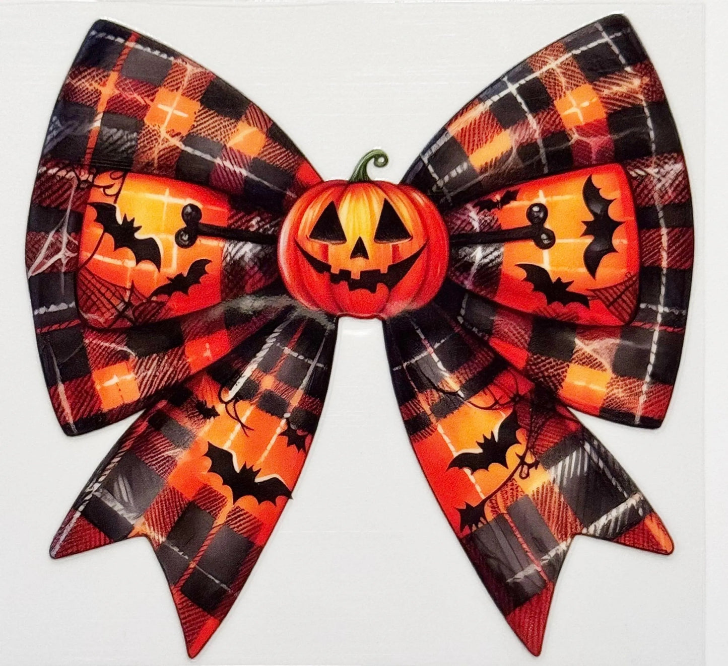 Pumpkin And Bats Bow - UVDTF Decal - 16oz