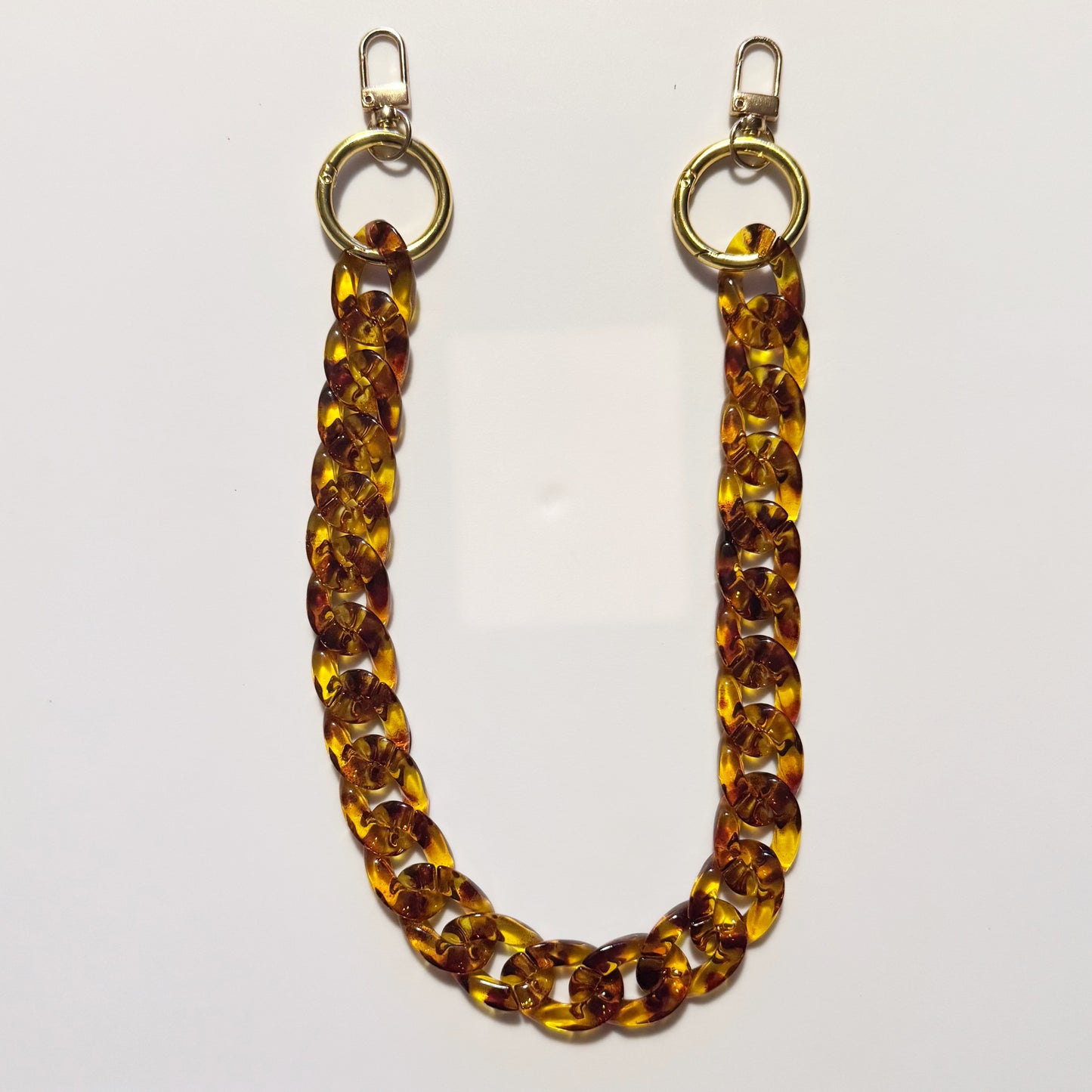 Tortoise Shell Acrylic Bag Chain - 18 inches