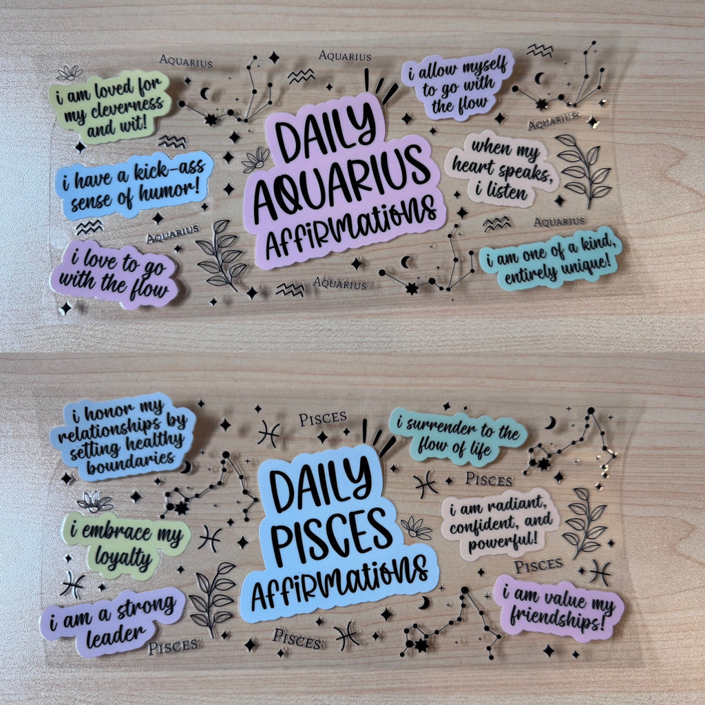 Daily Affirmations Zodiac UVDTF Cup Wrap Bundle
