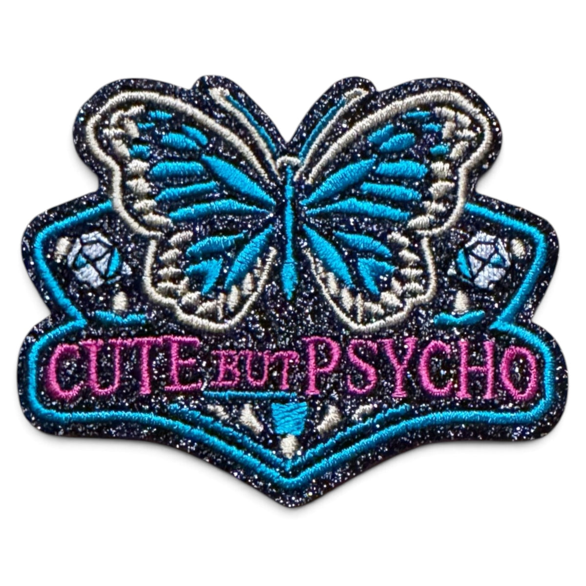 Embroidered Iron On Patch - Cute But Psycho