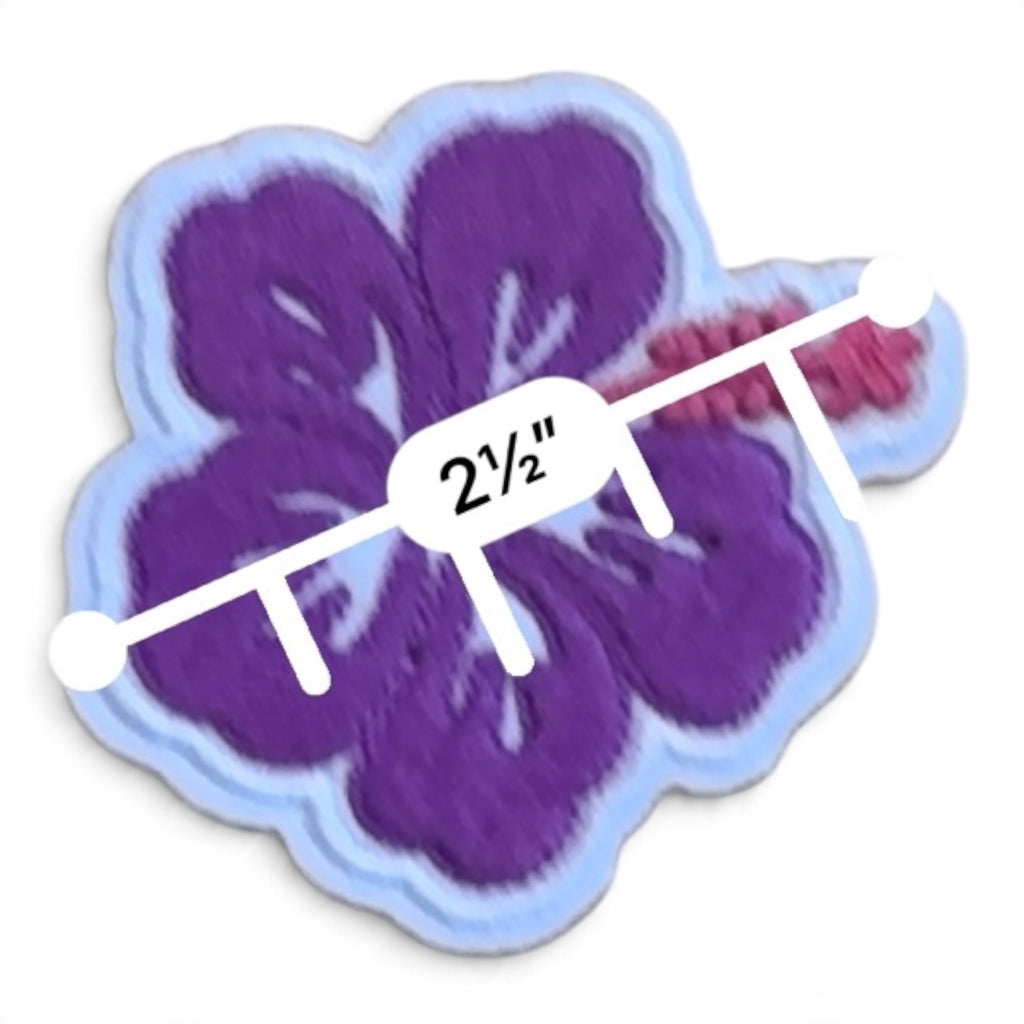 Embroidered Iron On Patch - Large Hibiscus