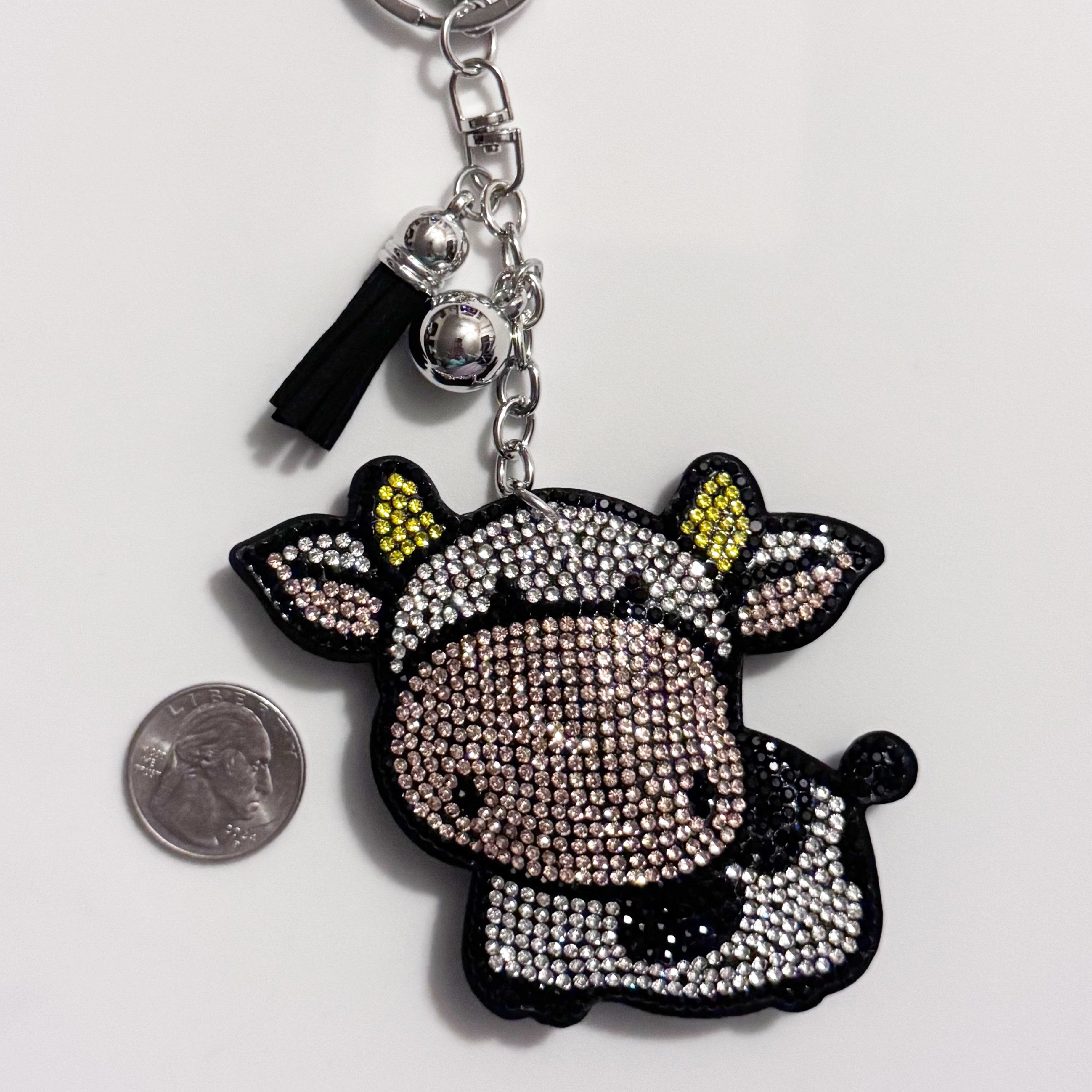 Cow Rhinestone Keychain