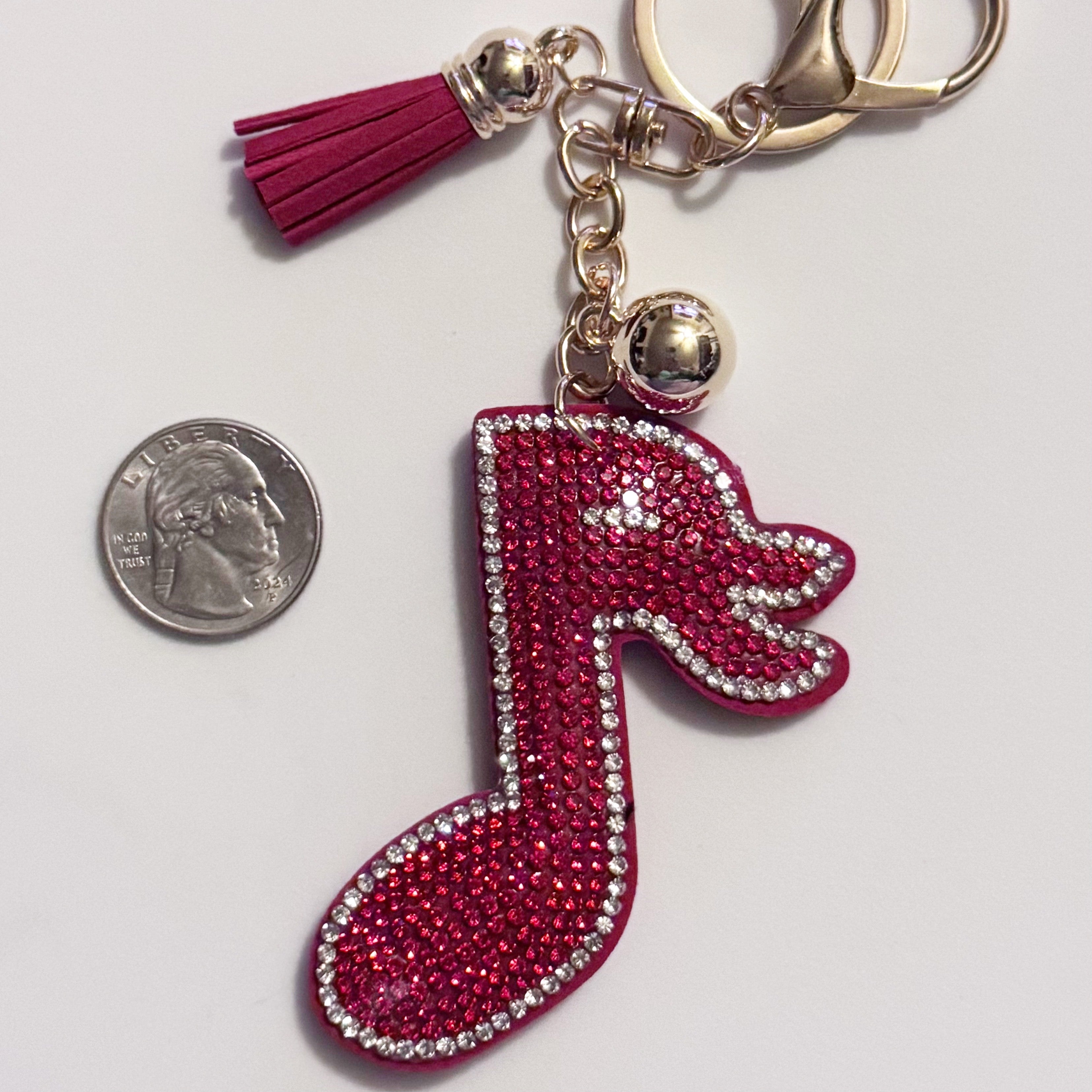 Music Rhinestone Keychain
