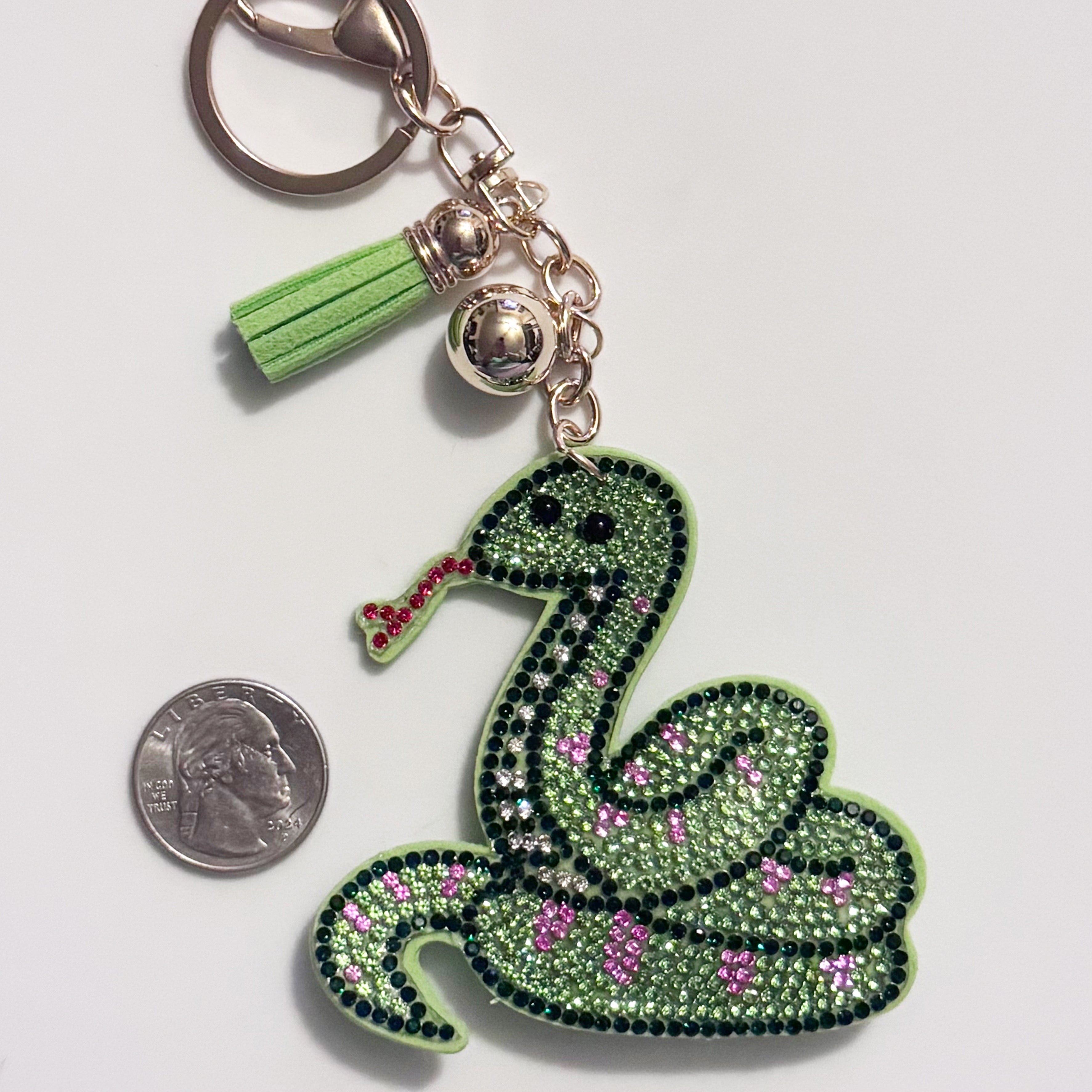Snake Rhinestone Keychain