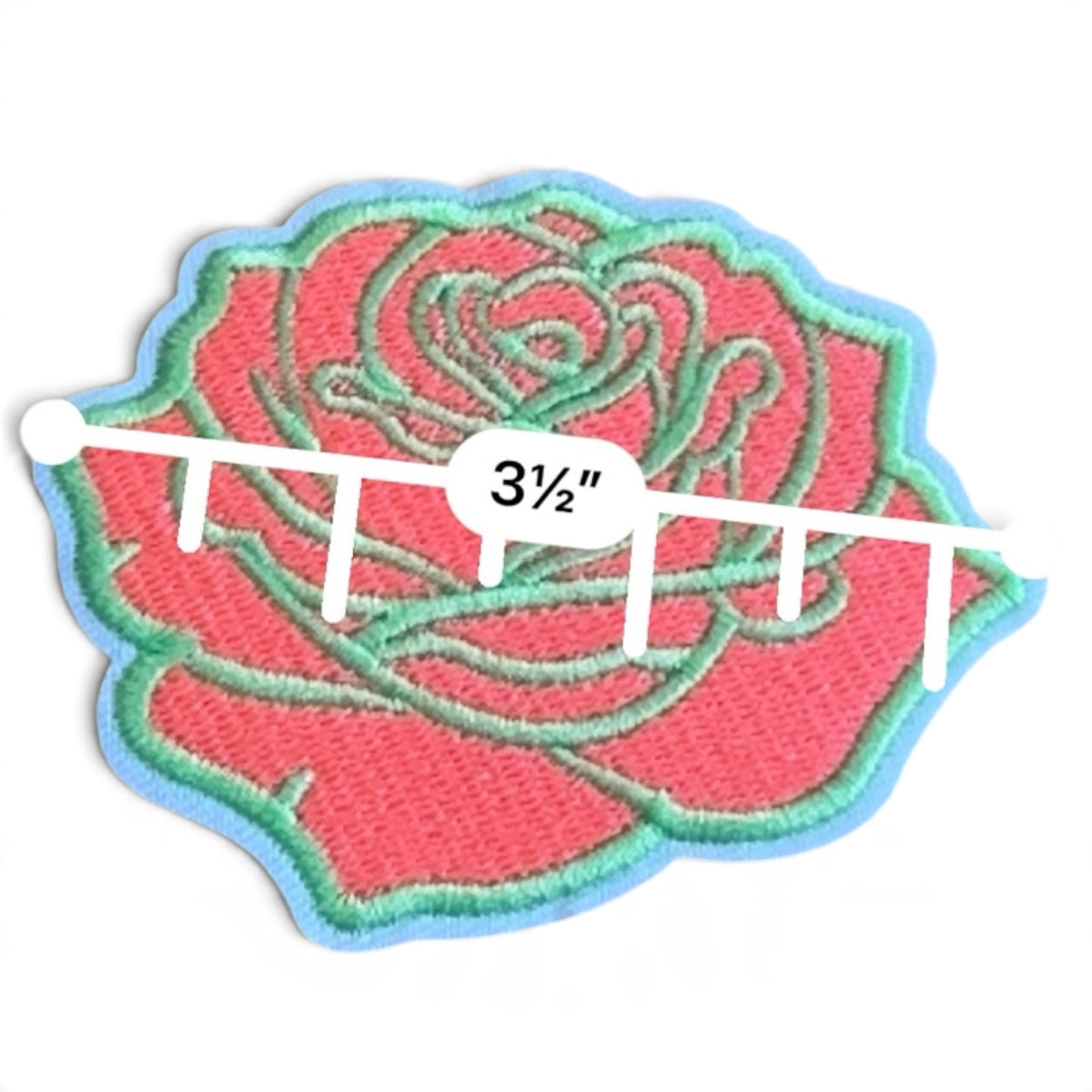 Embroidered Iron On Patch - Large Rose