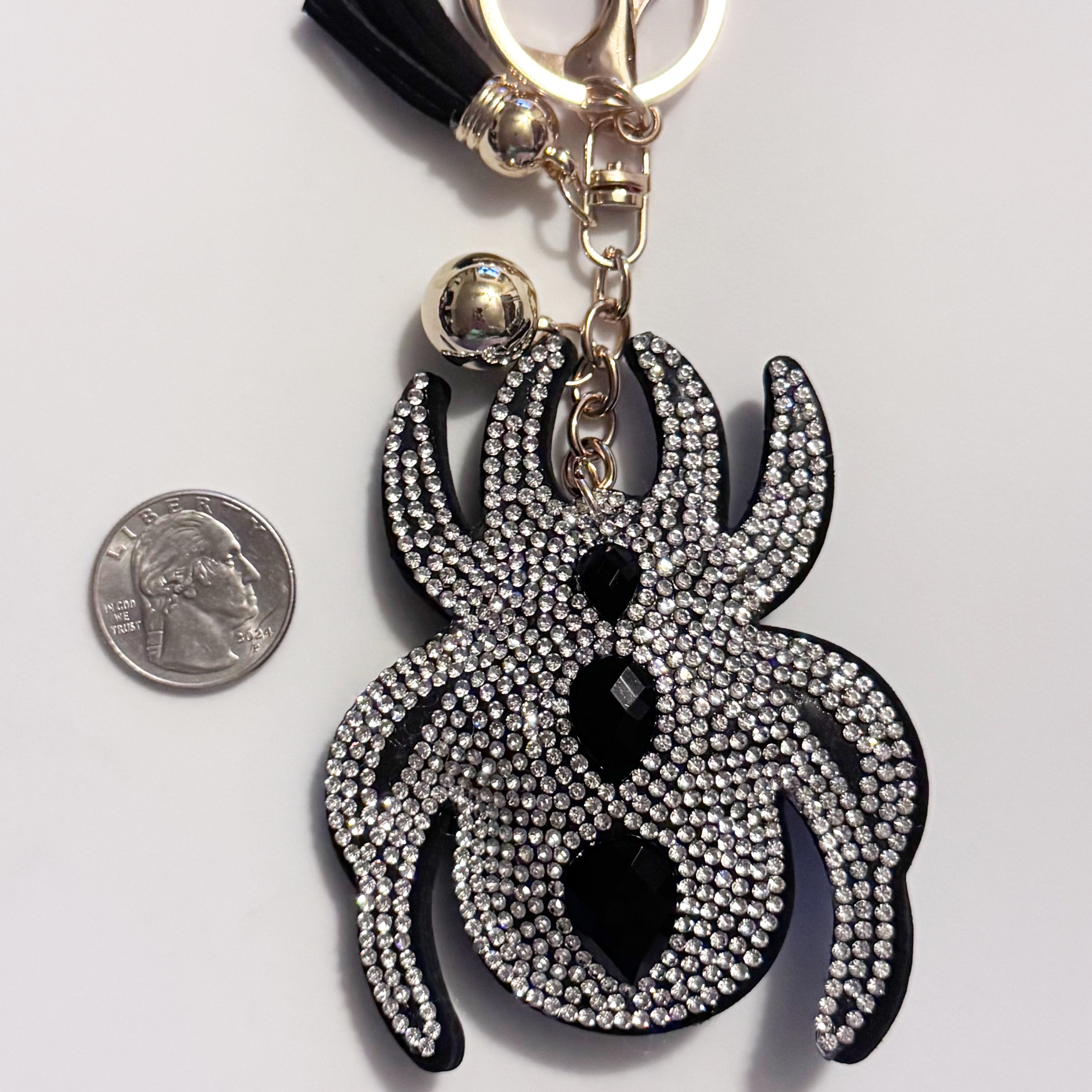 Spider Rhinestone Keychain
