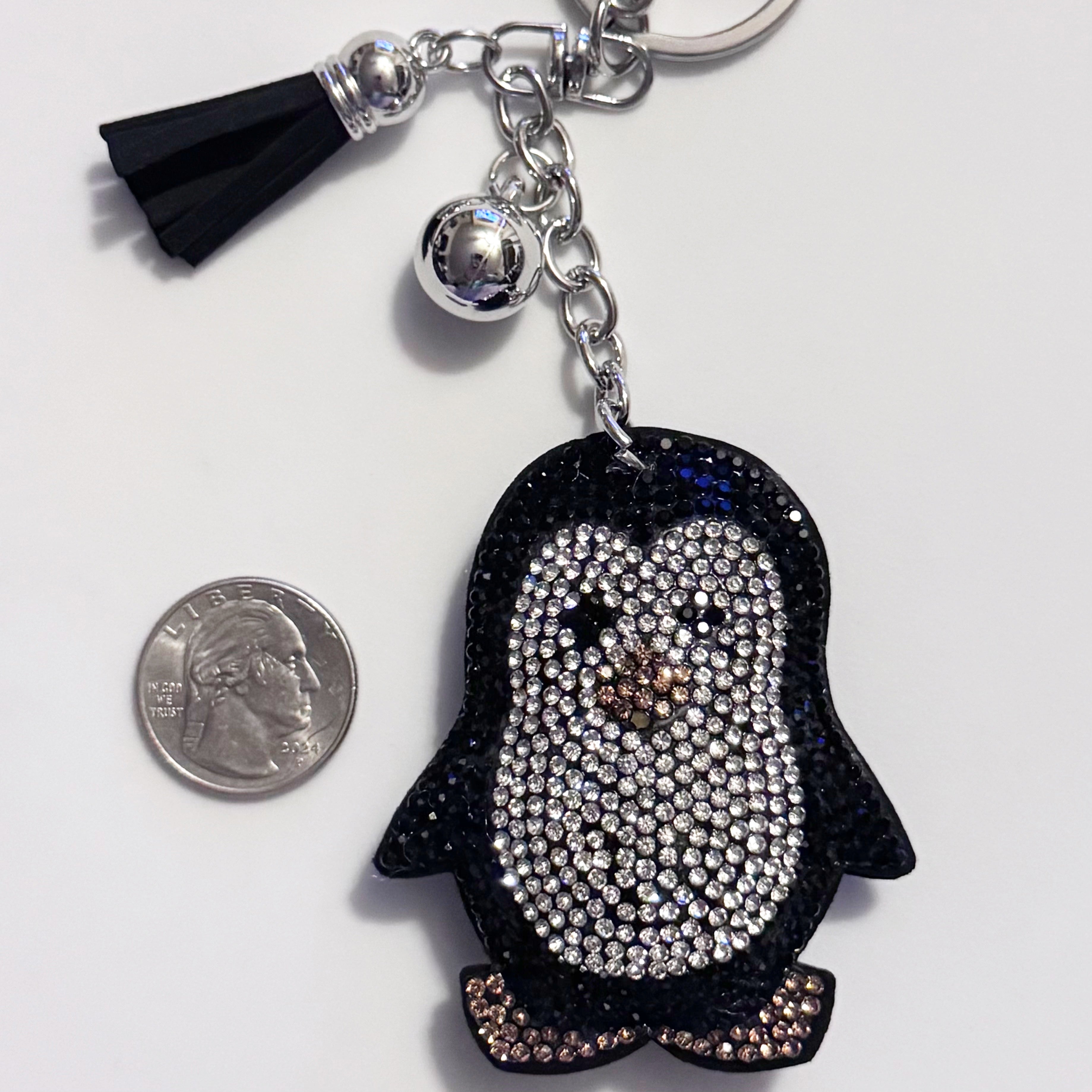 Penguin Rhinestone Keychain