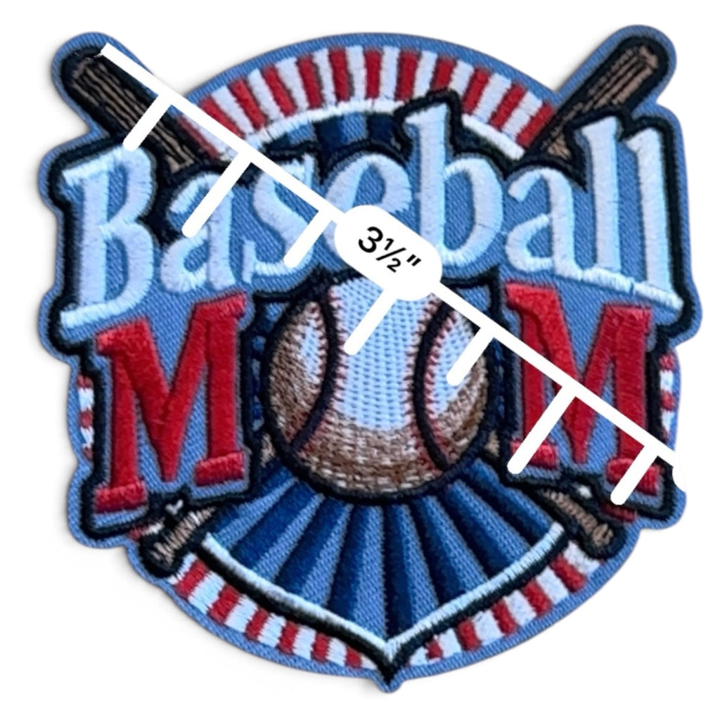 Embroidered Iron On Patch - Baseball Mom