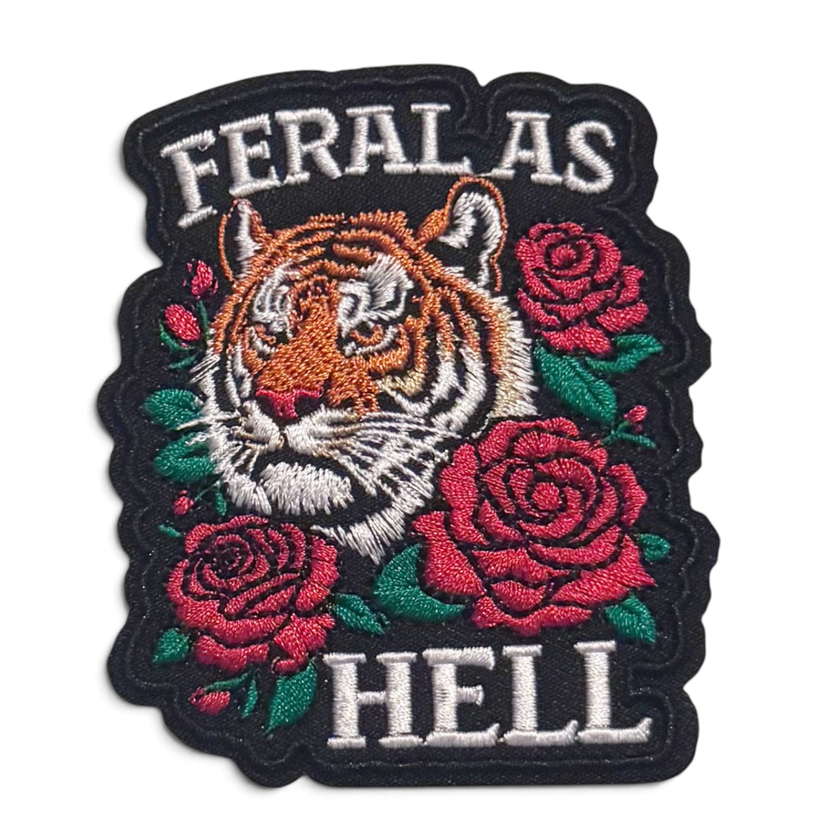 Embroidered Iron On Patch - Feral As Hell