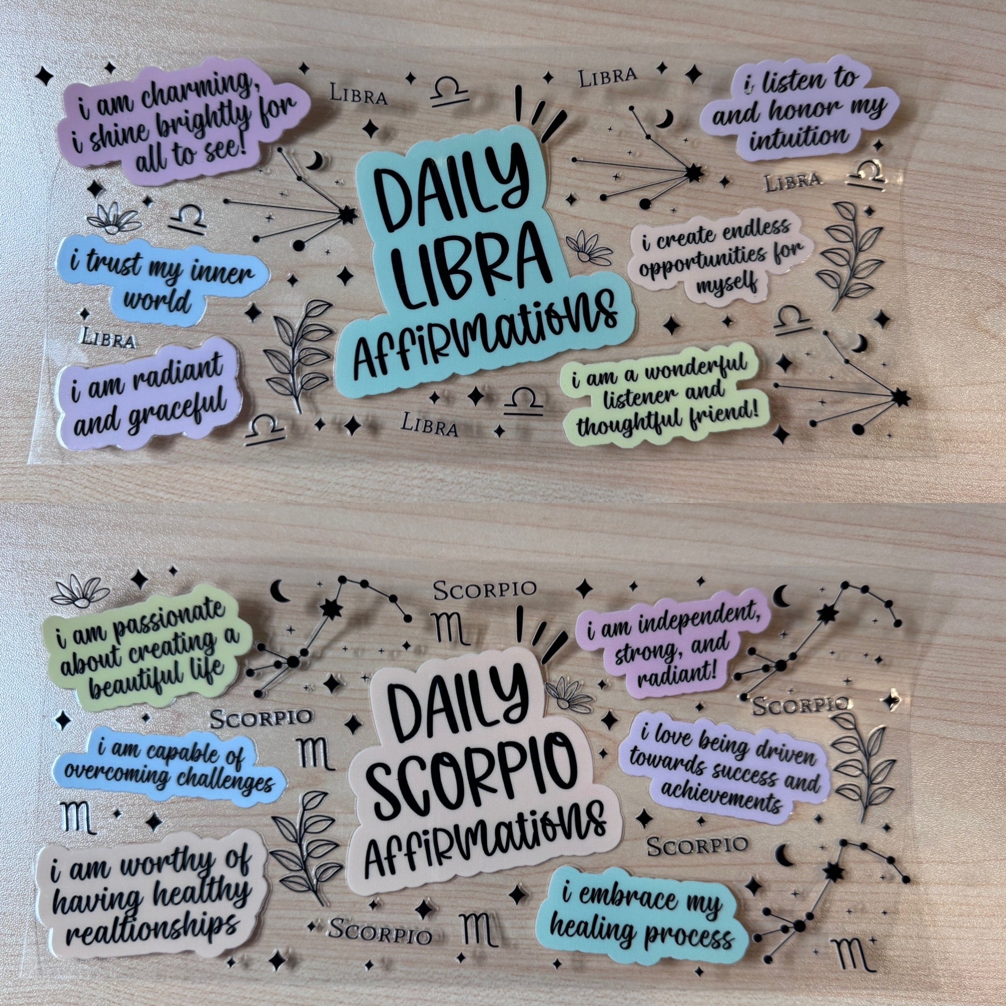 Daily Affirmations Zodiac UVDTF Cup Wrap Bundle