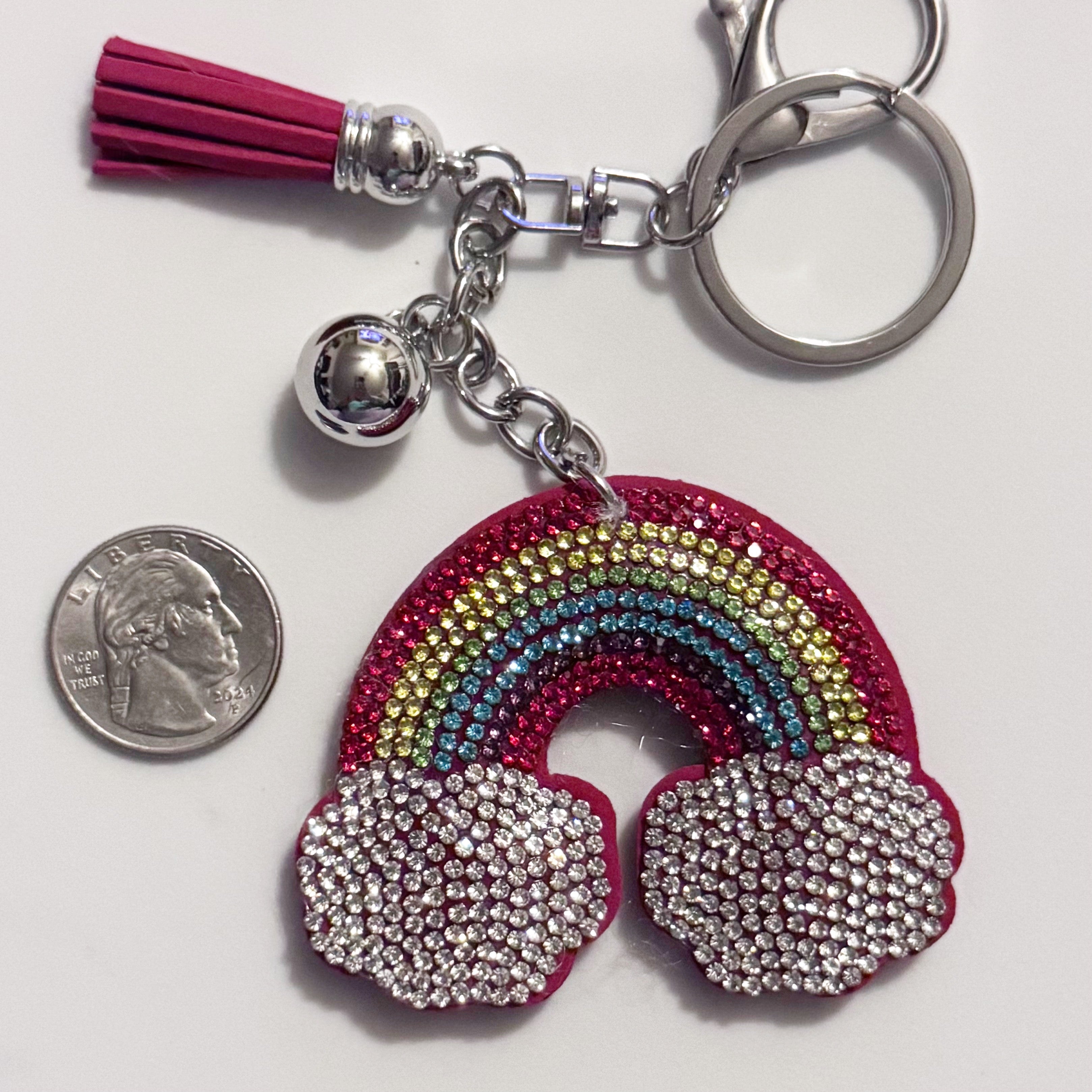 Rainbow Rhinestone Keychain