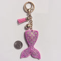 Pink Mermaid Tail Rhinestone Keychain