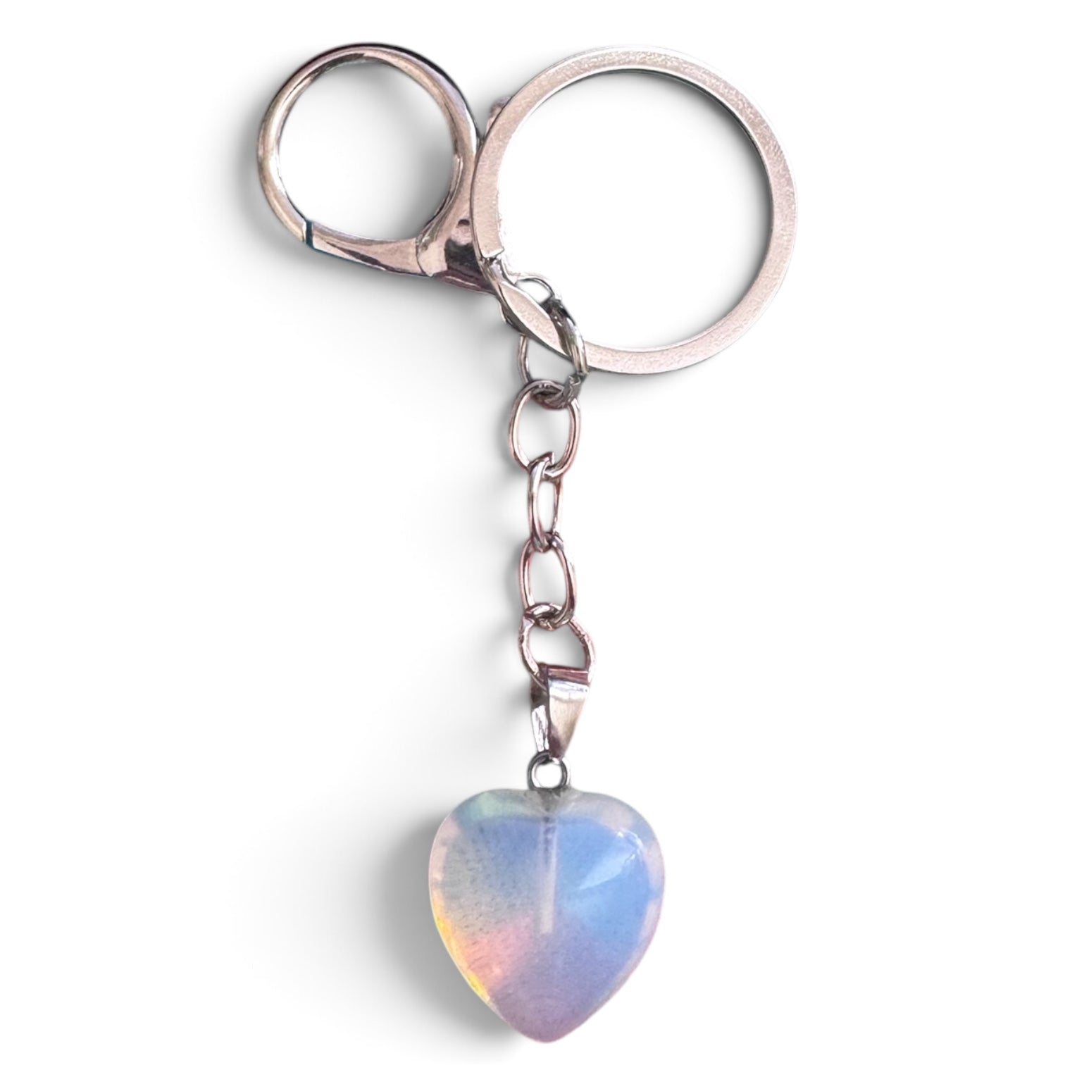 Opalite Heart Keychain