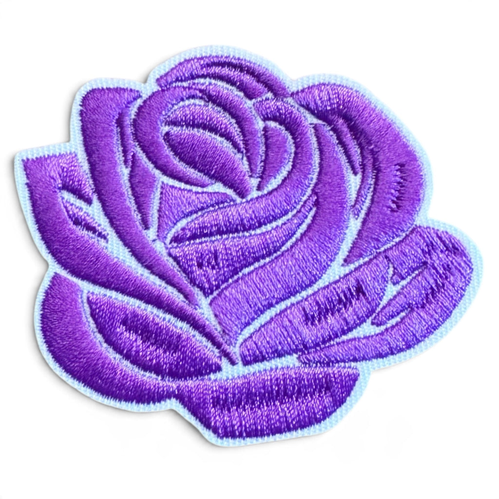 Embroidered Iron On Patch - Large Rose