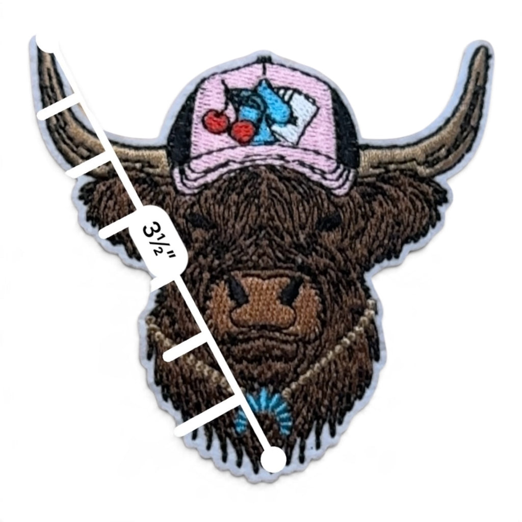 Embroidered Iron On Patch - Cool Cow