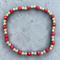Red Coral Gilded Glimmer Bracelet