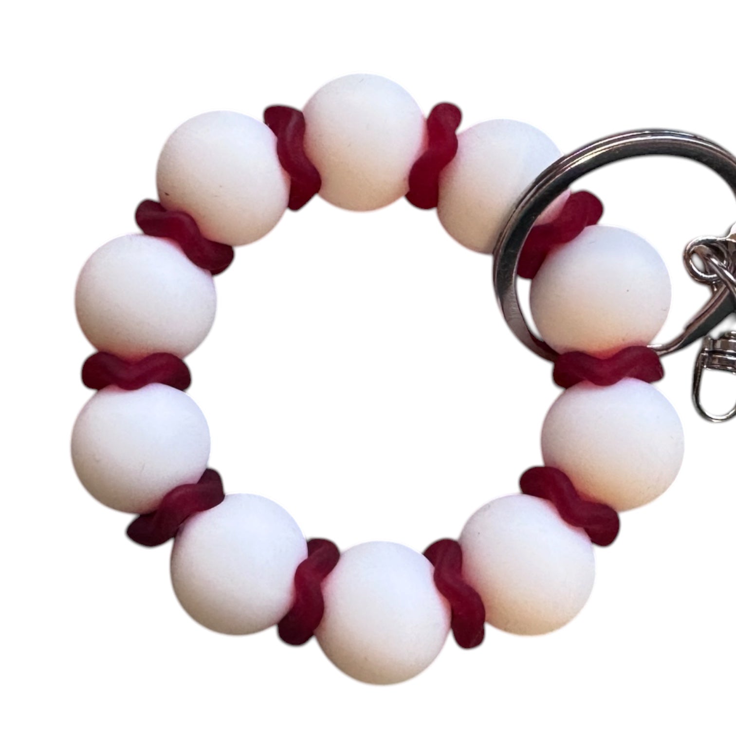 Wavy Red Mini Keyring
