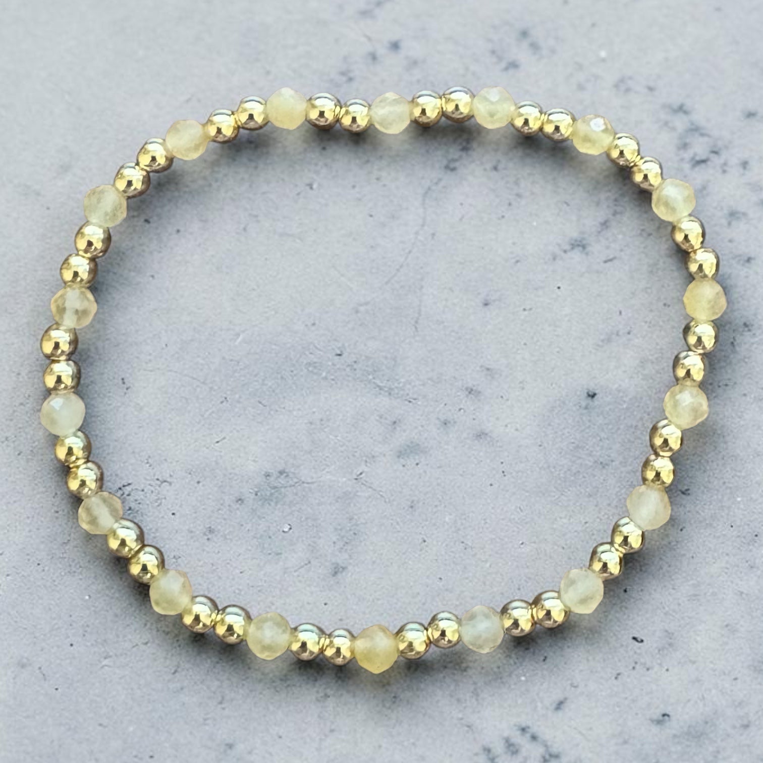 Natural Honey Calcite Gilded Glimmer Bracelet