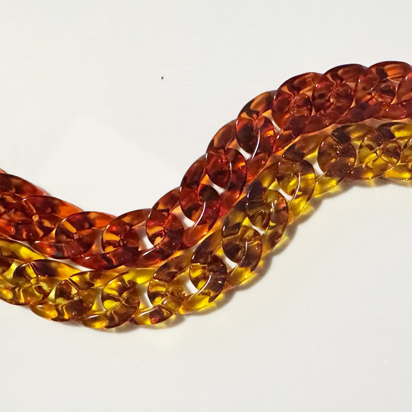 Tortoise Shell Acrylic Bag Chain - 18 inches
