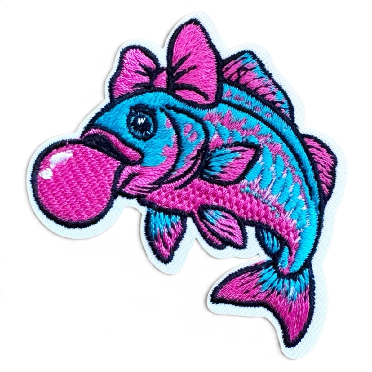 Embroidered Iron On Patch - Blow Fish