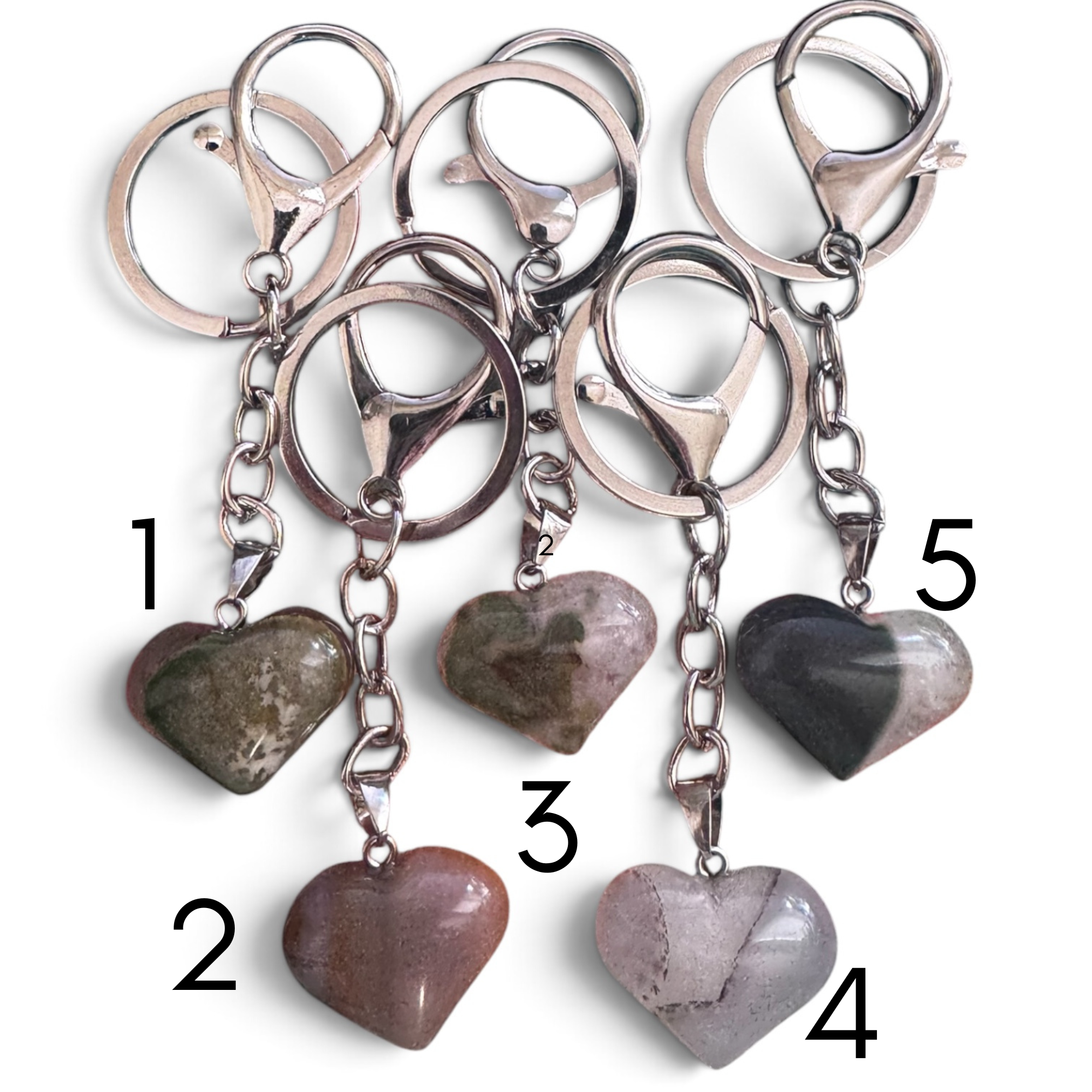 Agate Heart Keychain