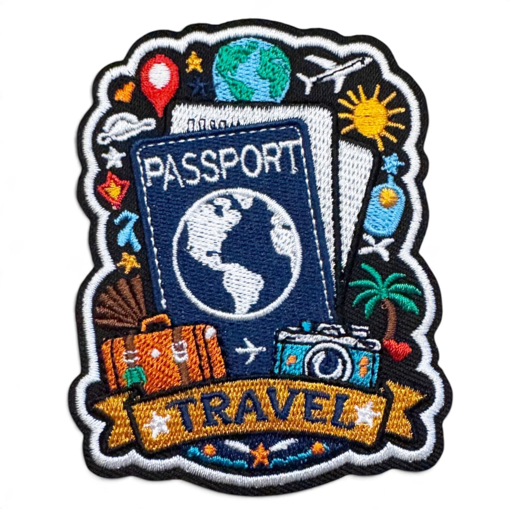 Embroidered Iron On Patch - World Traveler