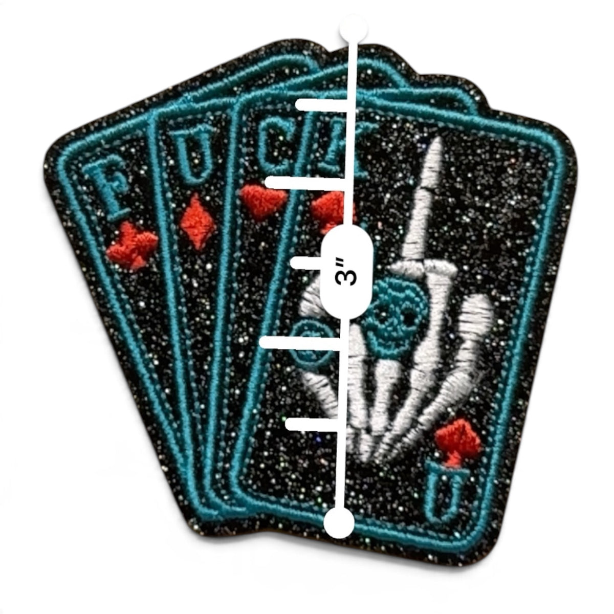 Embroidered Iron On Patch - Winning Hand