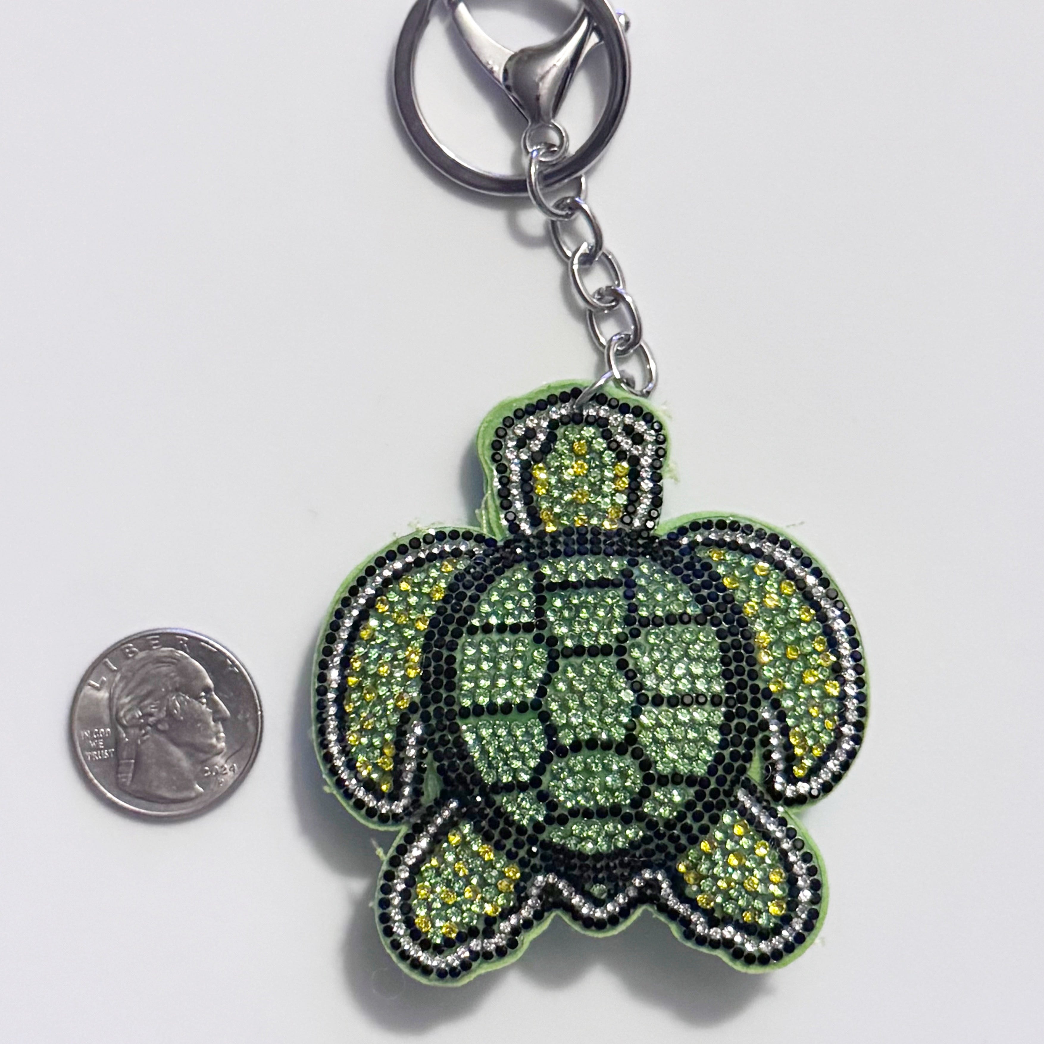 Turtle Rhinestone Keychain