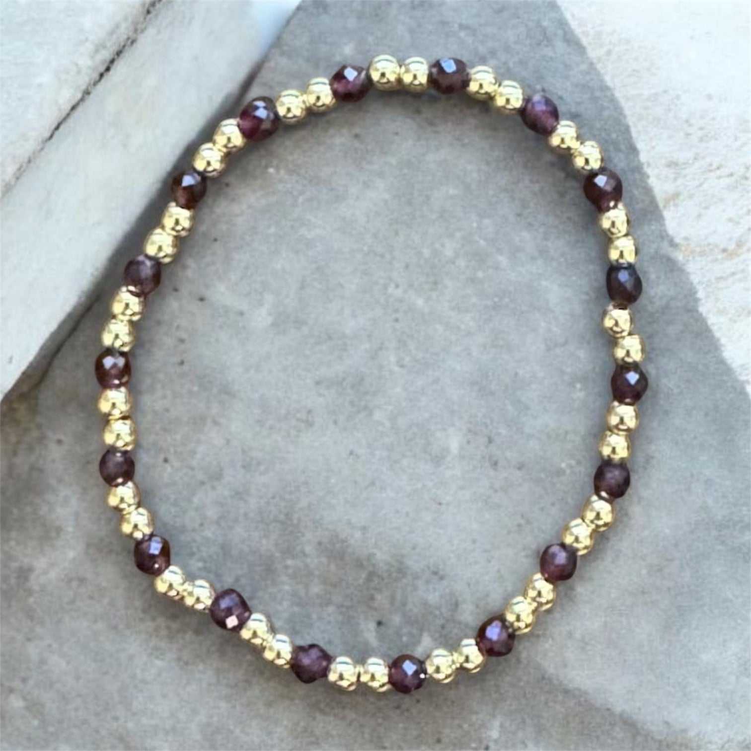 Red Garnet Gilded Glimmer Bracelet
