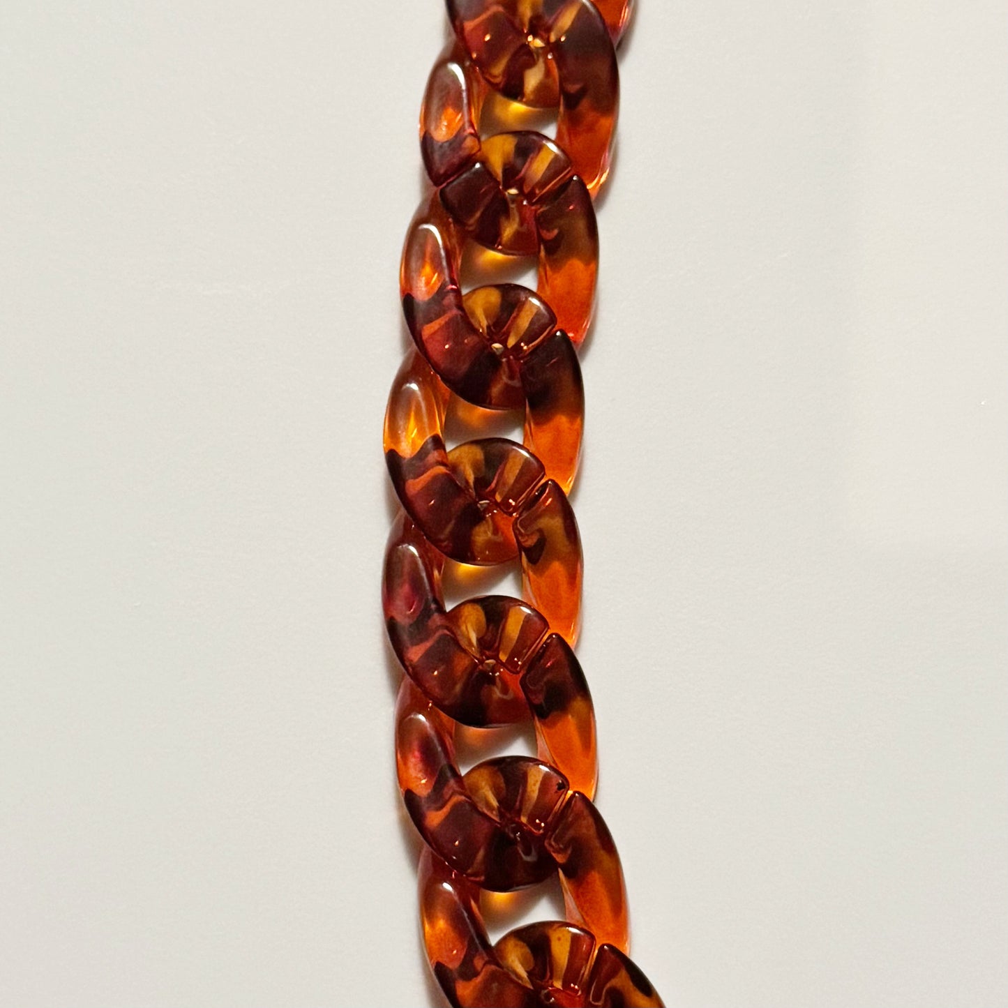 Tortoise Shell Acrylic Bag Chain - 18 inches