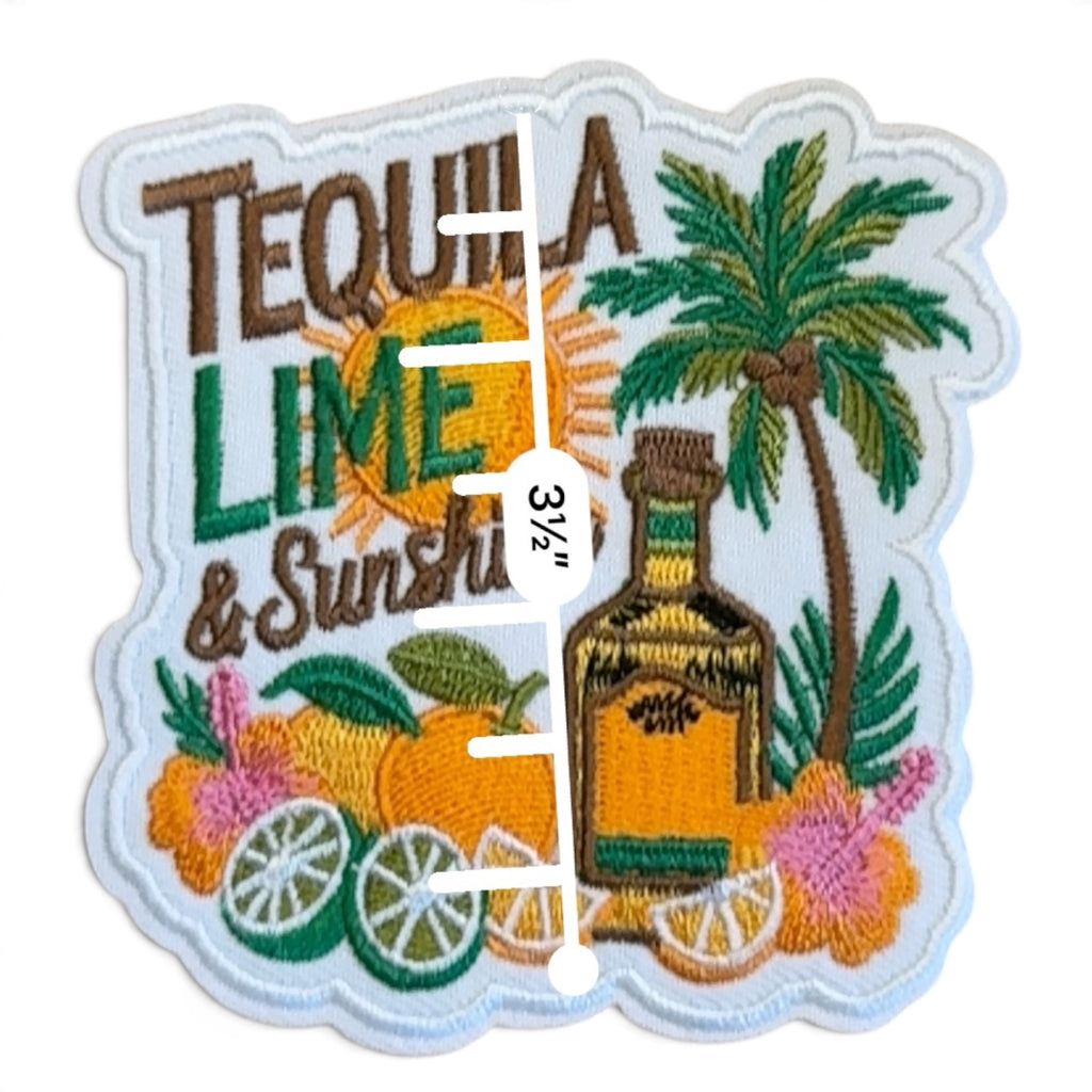 Embroidered Iron On Patch - Tequila Lime and Sunshine