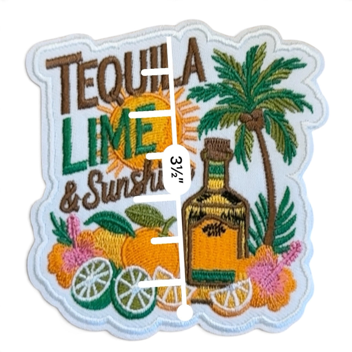 Embroidered Iron On Patch - Tequila Lime and Sunshine