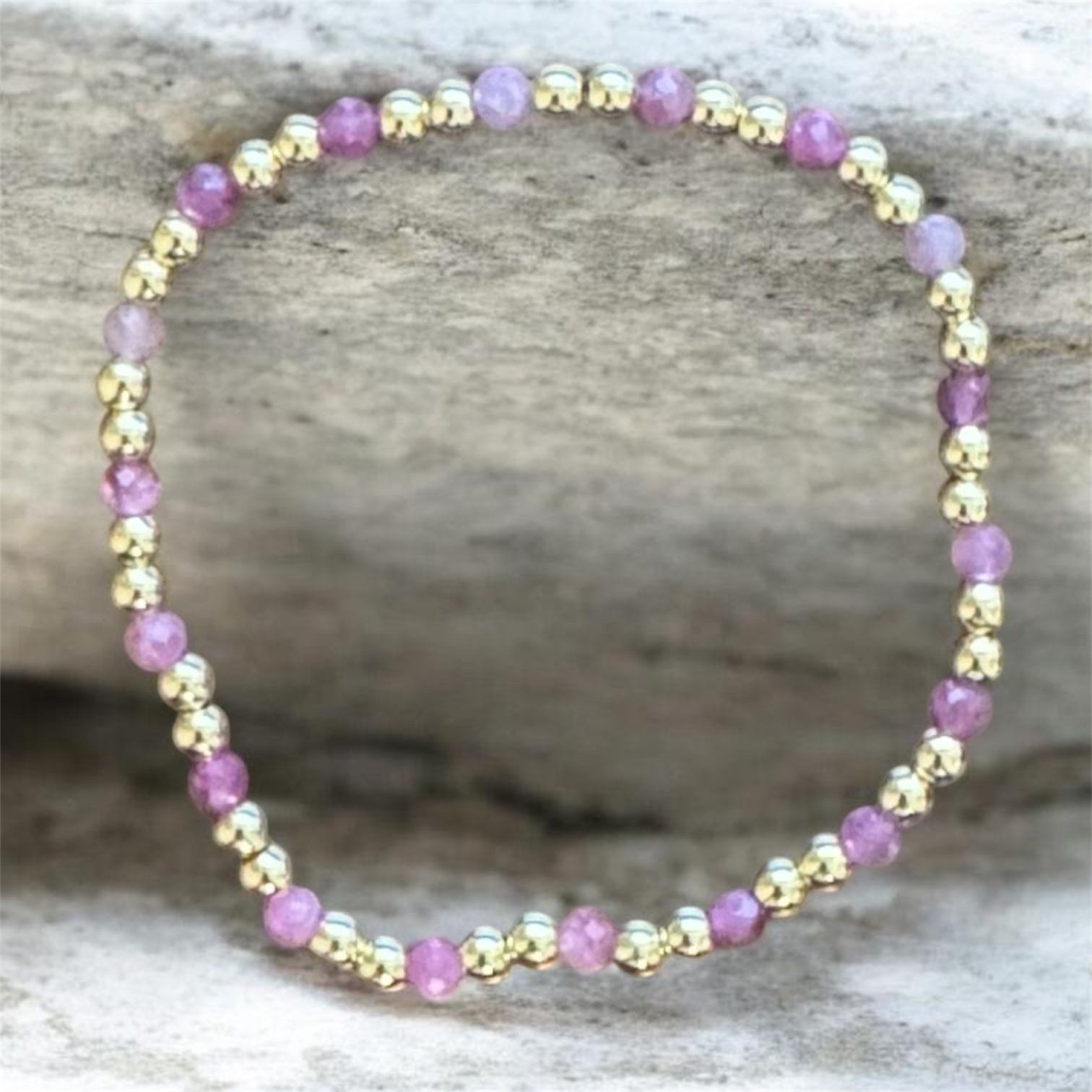 Pink Tourmaline Gilded Glimmer Bracelet