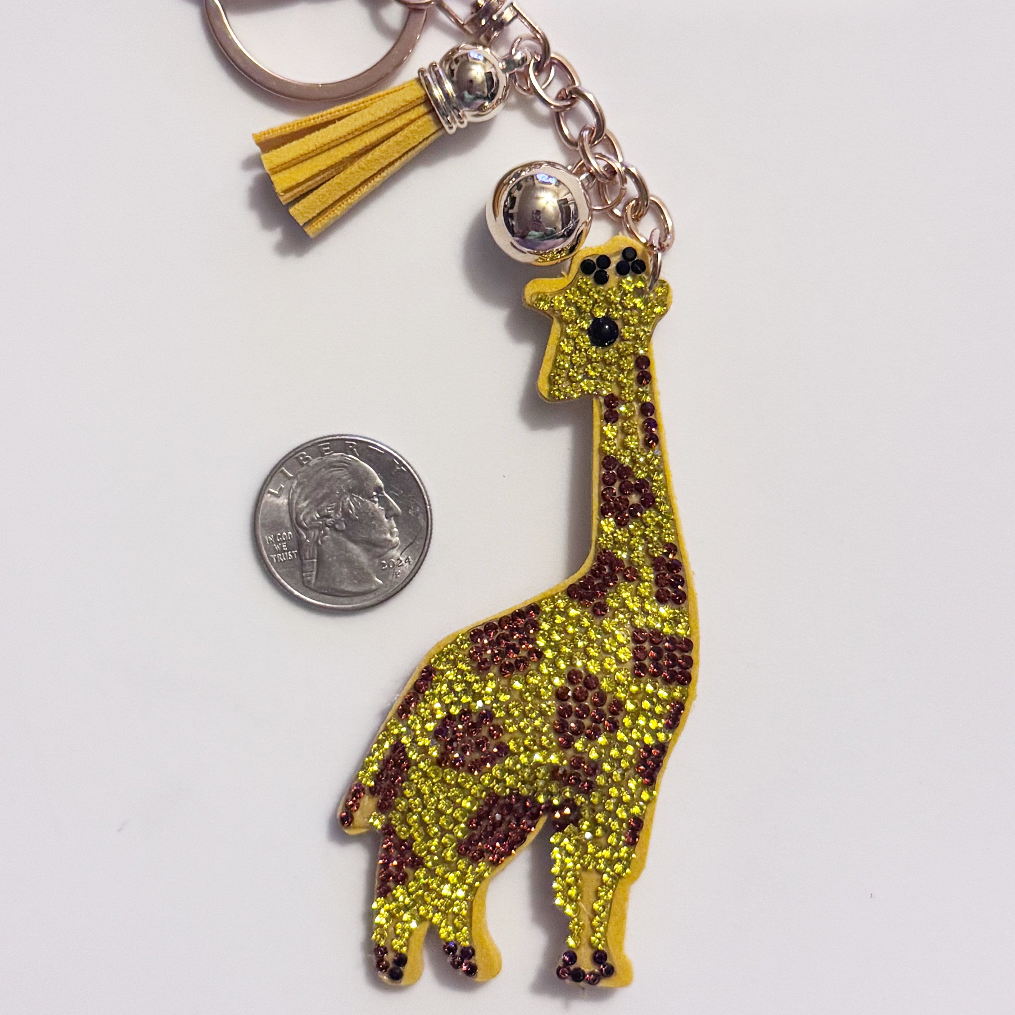 Giraffe Rhinestone Keychain