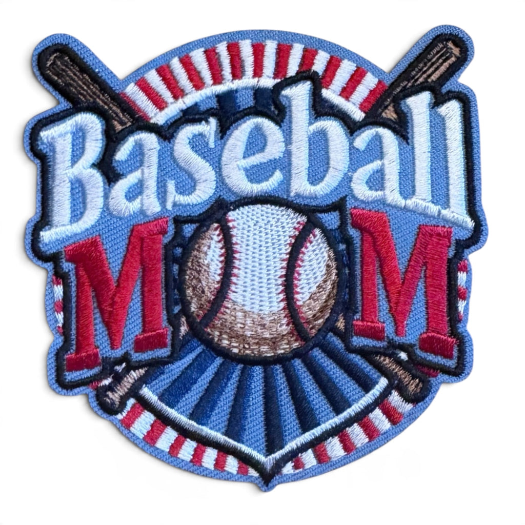Embroidered Iron On Patch - Baseball Mom