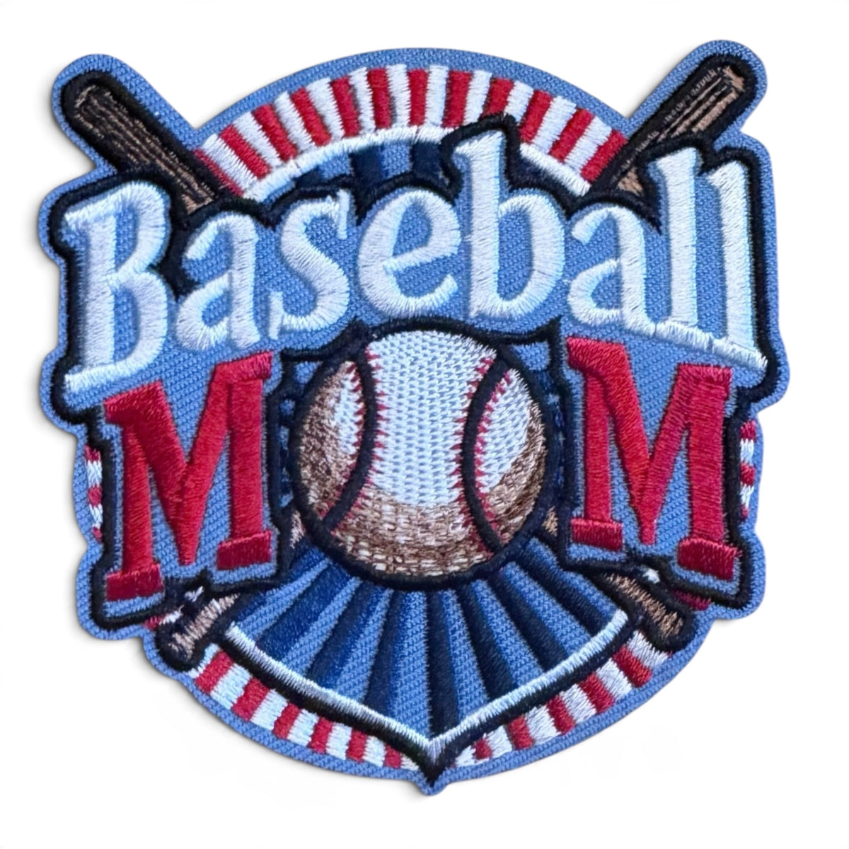 Embroidered Iron On Patch - Baseball Mom