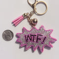WTF Rhinestone Keychain
