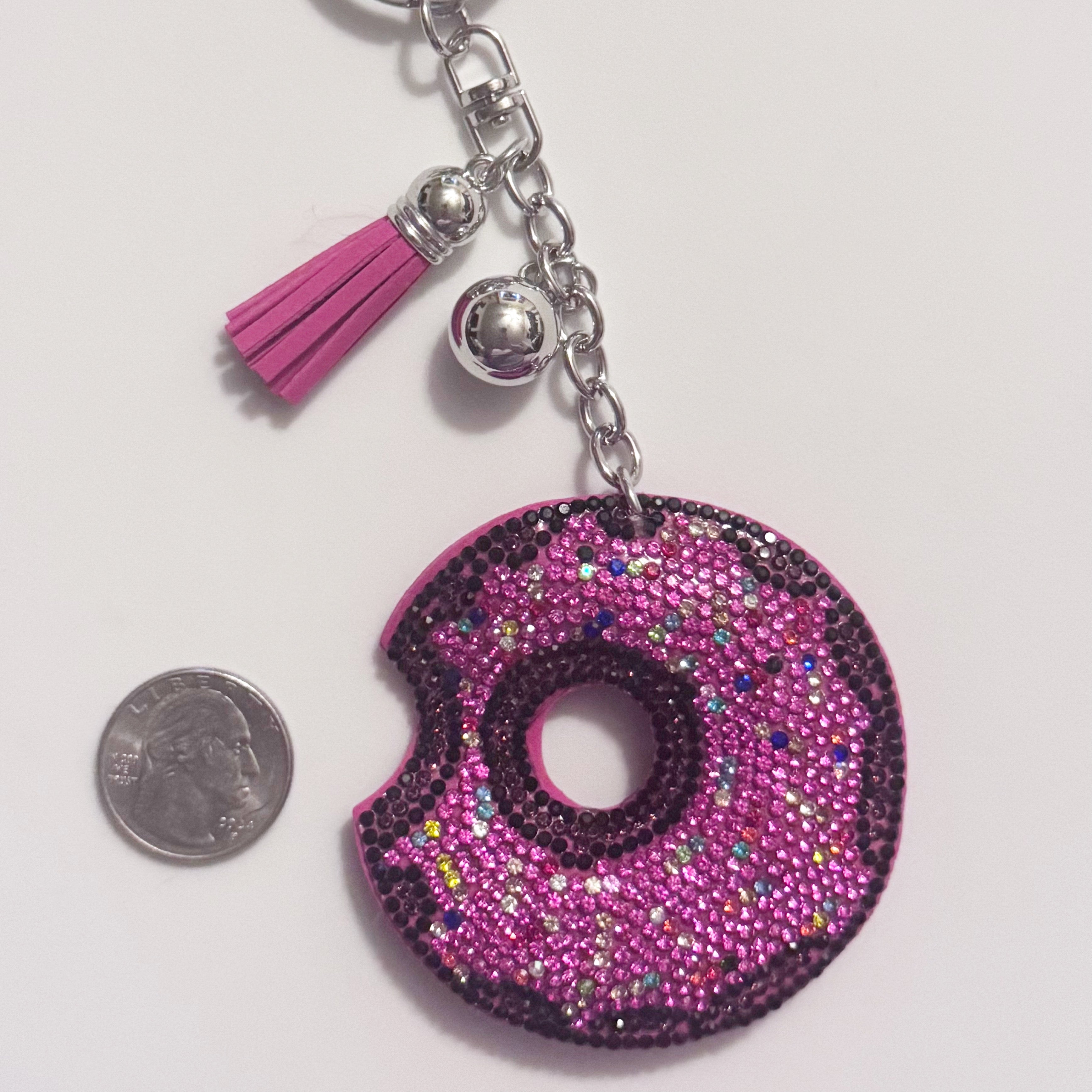 Donut Rhinestone Keychain