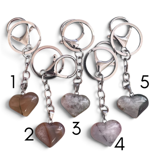 Agate Heart Keychain