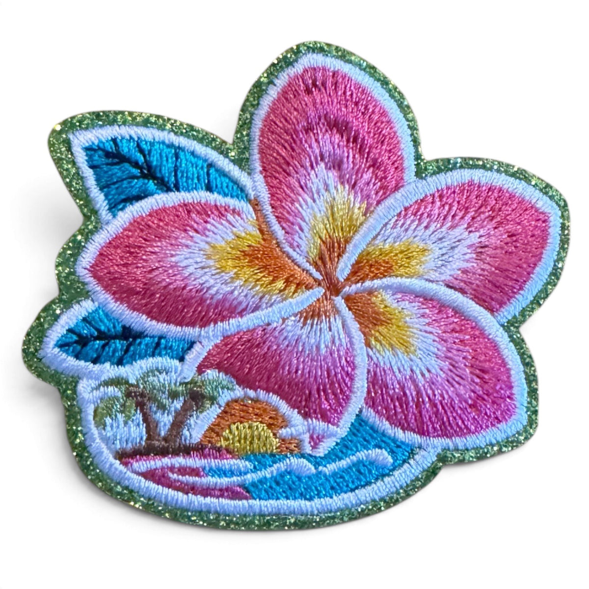 Embroidered Iron On Patch - Tropical Hibiscus
