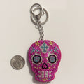 Pink Sugar Skull Rhinestone Keychain