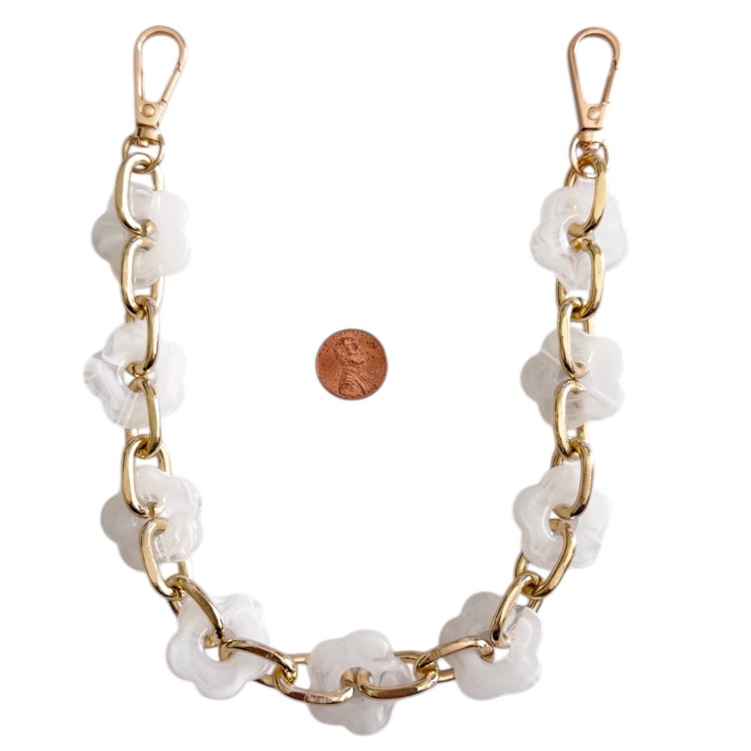 White Flower Bag Chain
