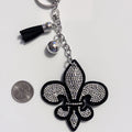 Fleur De Lis Rhinestone Keychain